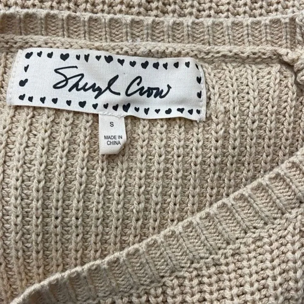 Sheryl Crow Women Tan Sweater With Side Tie Detail Sweater Size S